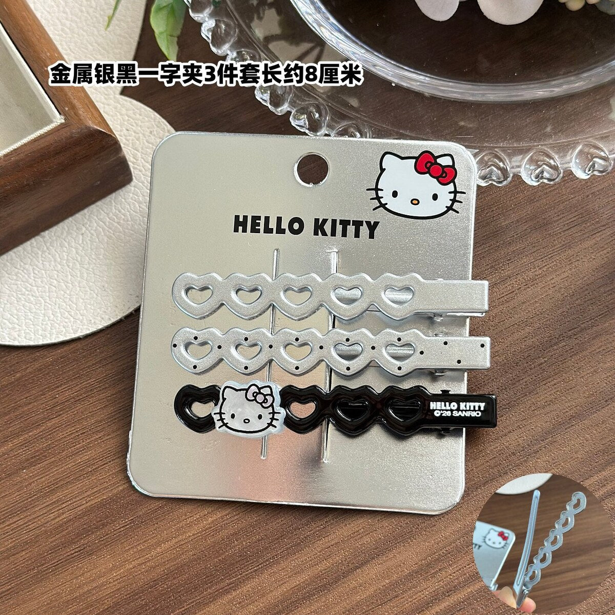 Hello Kitty Metal Toothed Clip Set of 3 - 6cm