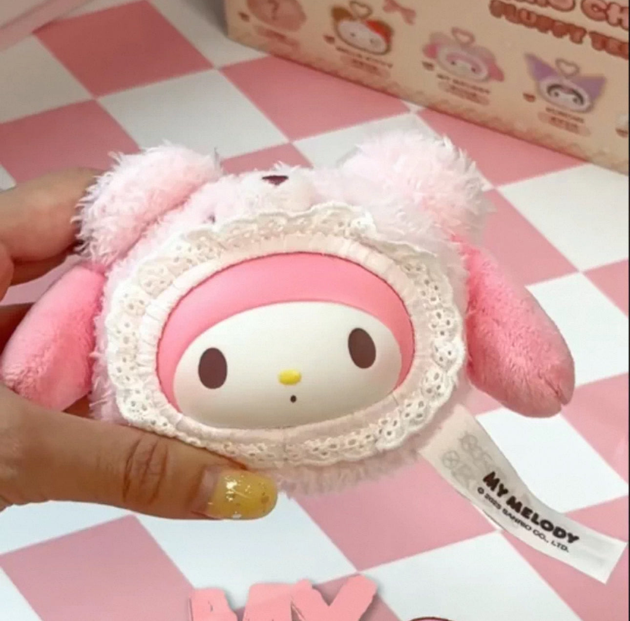 TopToy Sanrio Characters Fluffy Teddy Bear | Hello Kitty My Melody Kuromi Cinnamoroll Pompompurin Pochacco - Vinyl Face Plush Doll Collectable Toys Mystery Blind Box