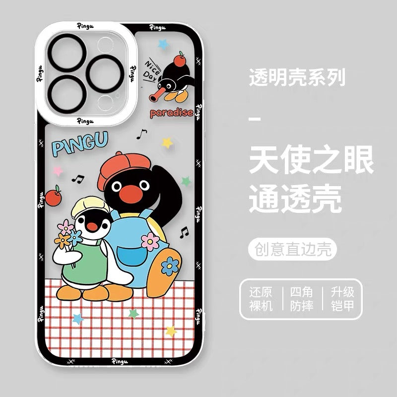 เคสไอโฟนลายการ์ตูนเพนกวินสุดน่ารัก Pingu & Friends 8 สไตล์ สำหรับ iPhone SE2 XS XR X 11 12 13 14 15 16 16e 17 17e Pro Promax 12mini 13mini