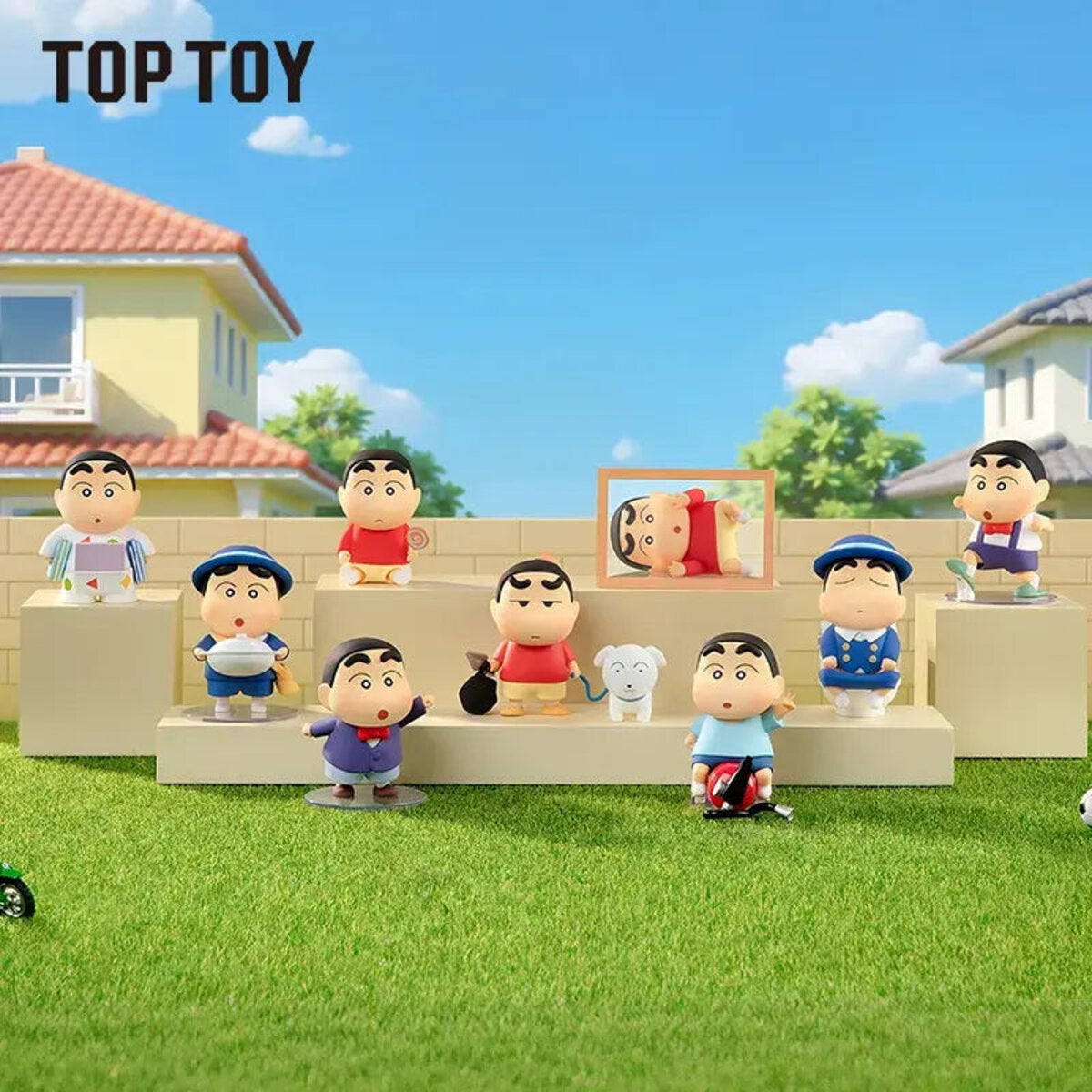 Crayon Shin-chan Retro Daily Life figures outdoor scene display