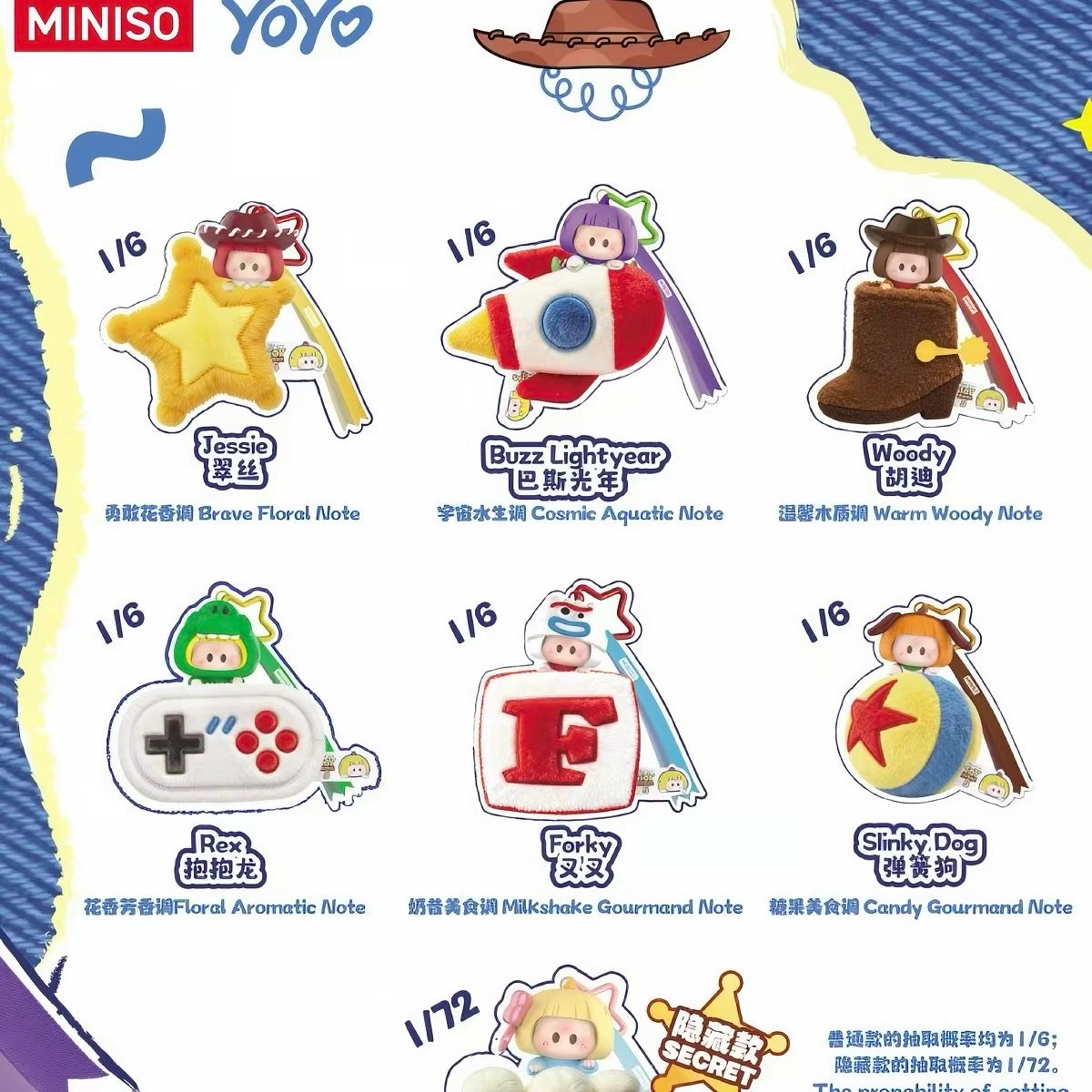 YOYO Chan x Toy Story 미니 피규어 | YOYO Collection 향기 펜던트 - 컬렉터블 토이 미스터리 블라인드 박스