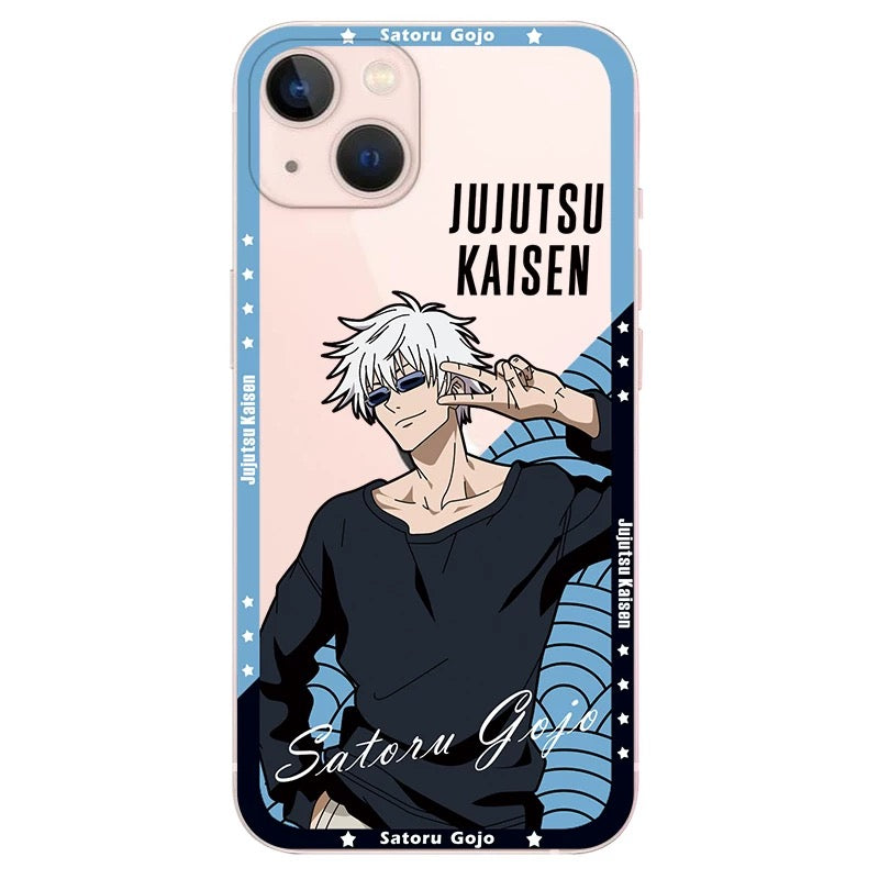 Japanese Anime Jujutsu Kaisen Clean Phone Case with Strap | Satoru Yuji Megumi Inumaki Toge - iPhone Case 7 8 PLUS SE2 XS XR X 11 12 13 14 15 16 Pro Promax 12mini 13mini KawaiiGiftLand