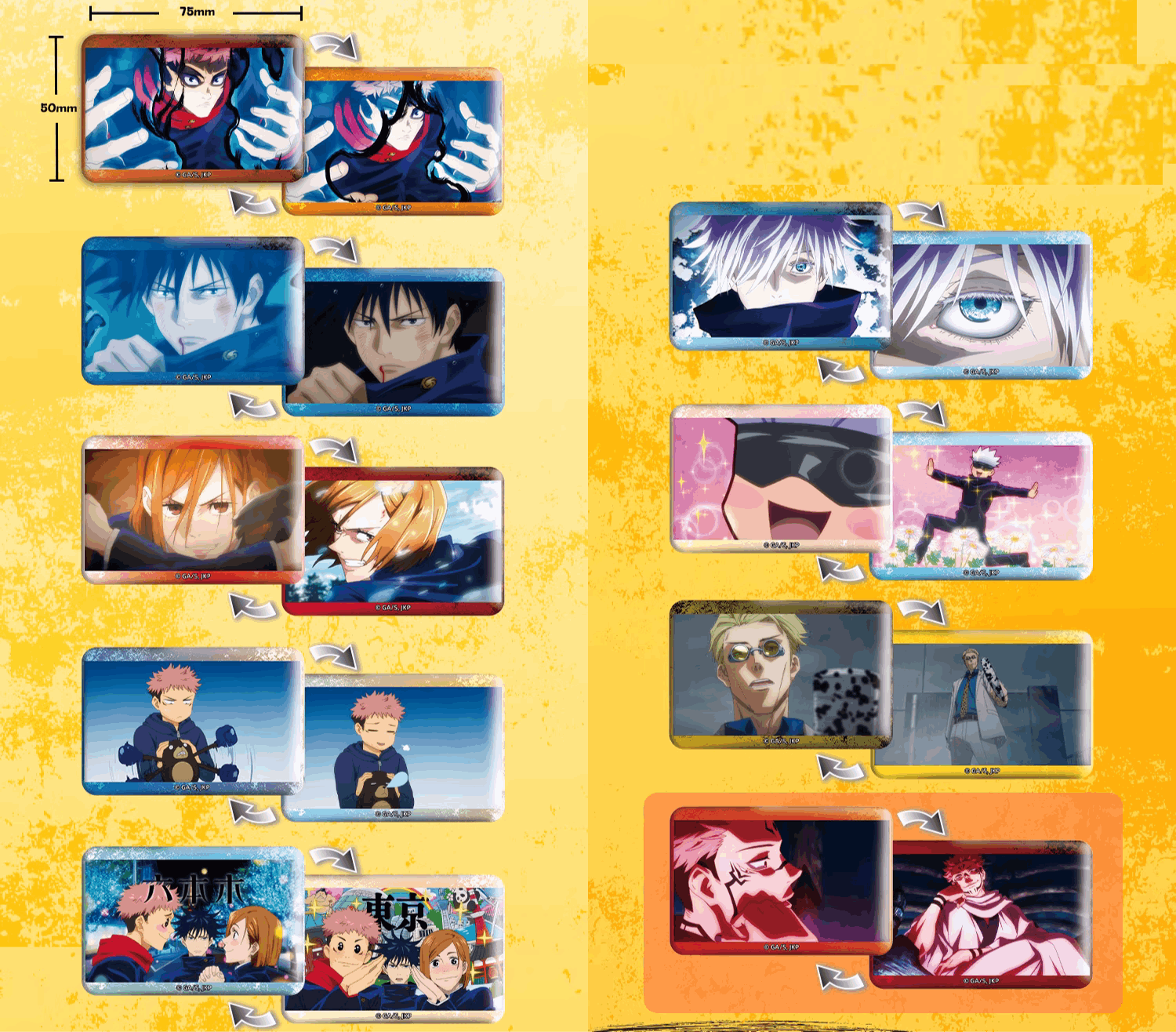 Japan Anime Jujutsu Kaisen | Yuji Megumi Nobara Satoru Grating Metal Badge Mystery Blind Bag - Cute Kawaii Item decoration