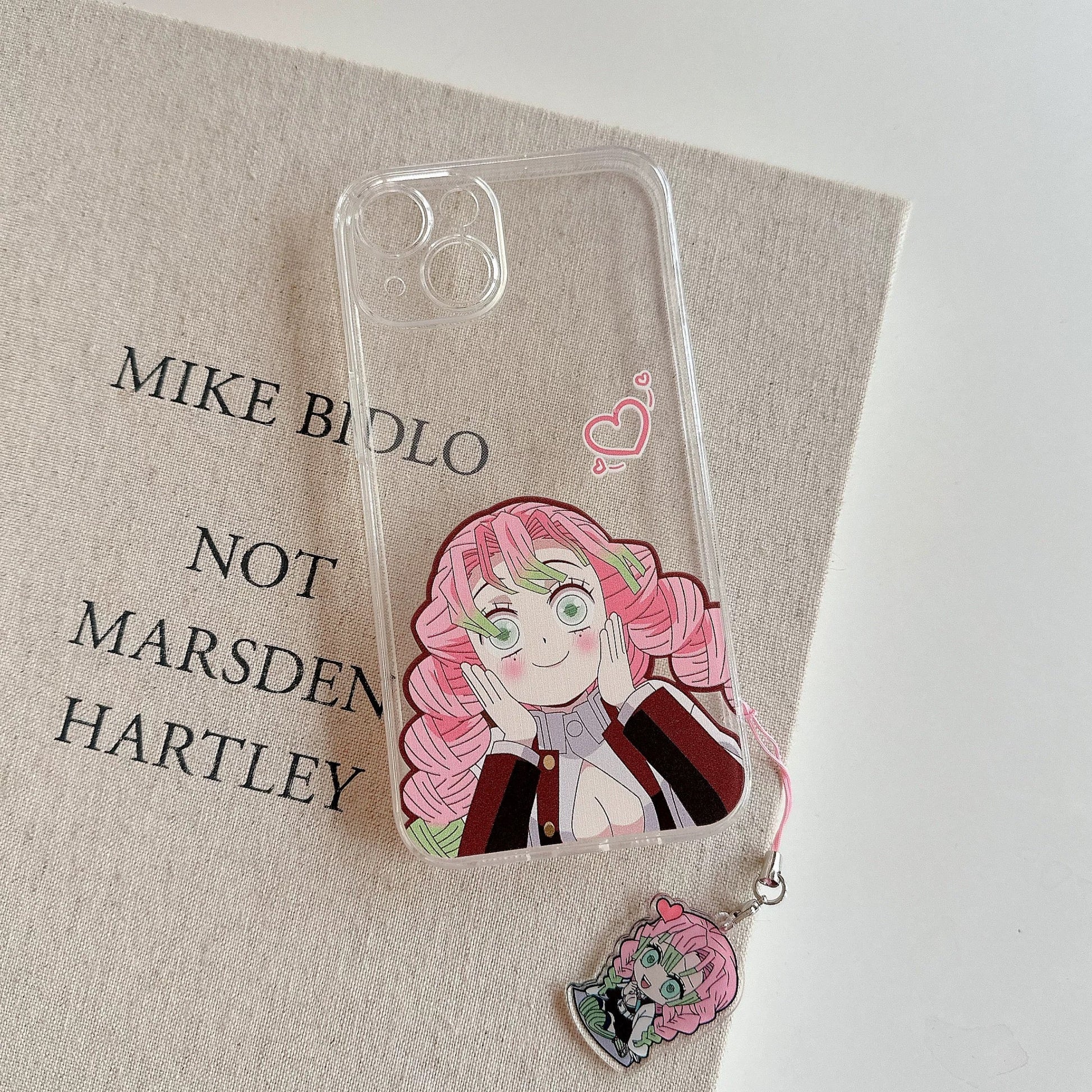 Japanese Anime Kimetsu no Yaiba Demon Slayer Colourful Clean Case | Kanroji Mitsuri Love Hashira with Heart - iPhone Case 7 8 PLUS SE2 XS XR X 11 12 13 14 Pro Promax 12mini 13mini KawaiiGiftLand