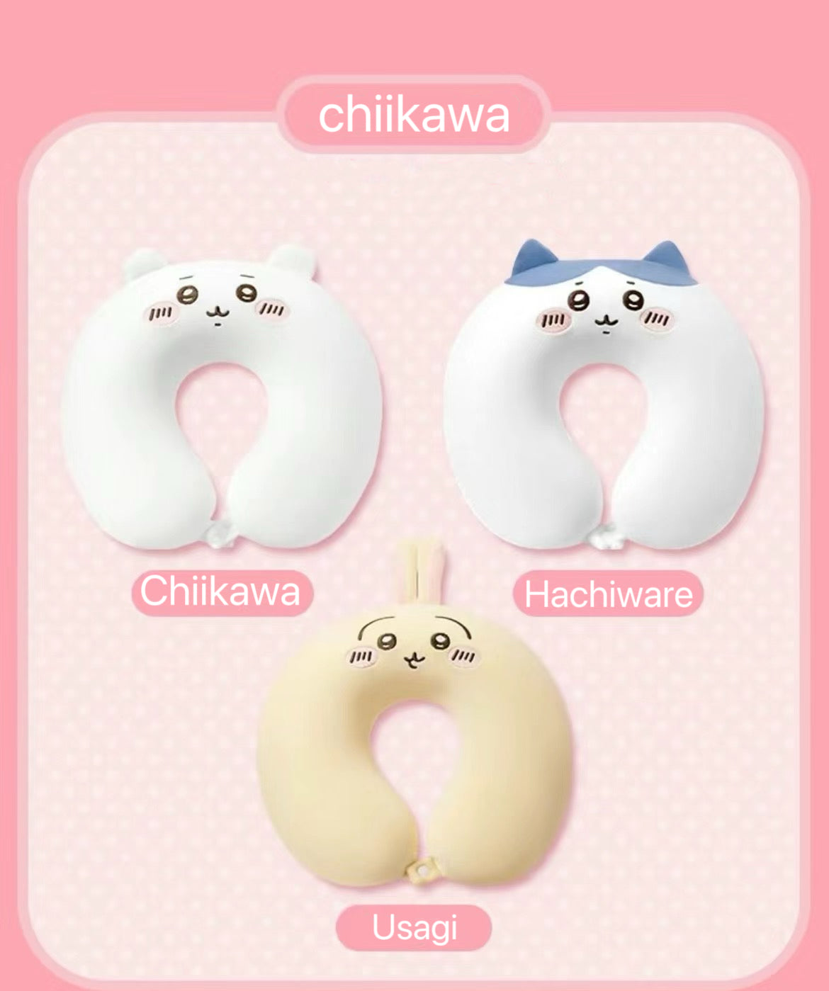 ChiiKawa X Miniso | ChiiKawa Hachiware Usagi Neck Pillow - Airplane Pillow Kawaii items Room Decoration KawaiiGiftLand
