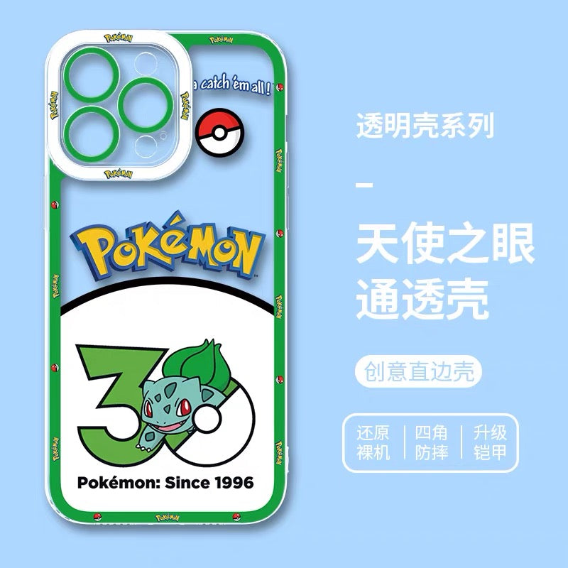 Japan Cartoon Pokemon 30 Anniversary Part2 | Garchomp Bulbasaur Latios Psyduck Metagross Kyogre Eevee Tyranitar 8 Styles - iPhone Case PLUS SE2 XS XR X 11 12 13 14 15 16 16e 17 17e 18 Pro Promax 12mini 13mini