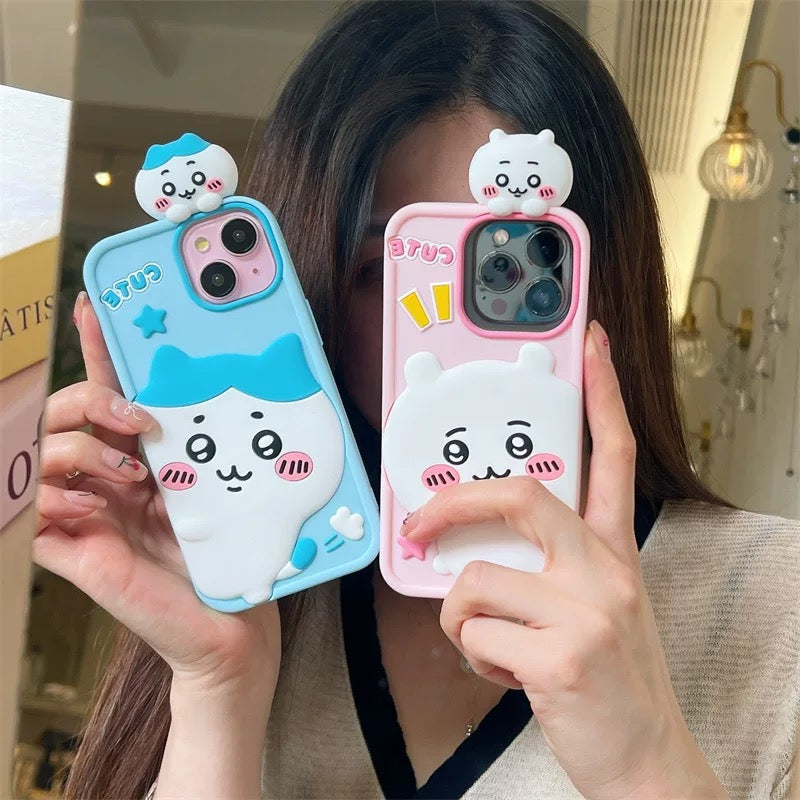 Japanese Cartoon ChiiKawa Look at you Silicone | Chiikawa Hachiware Usagi - iPhone Case 15 14 13 12 Pro ProMax KawaiiGiftLand