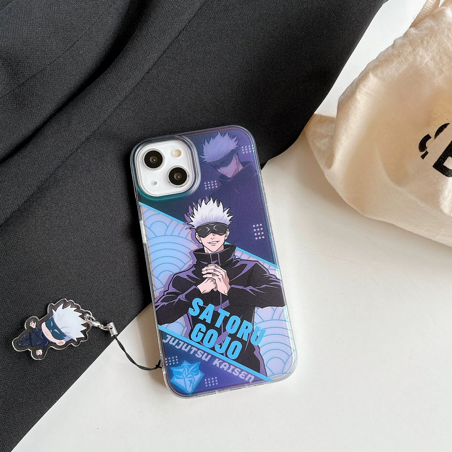 Japanese Anime Jujutsu Kaisen Phone Case with Strap | Satoru Yuji Megumi Nanami - iPhone Case 7 8 PLUS SE2 XS XR X 11 12 13 14 15 16 Pro Promax 12mini 13mini KawaiiGiftLand