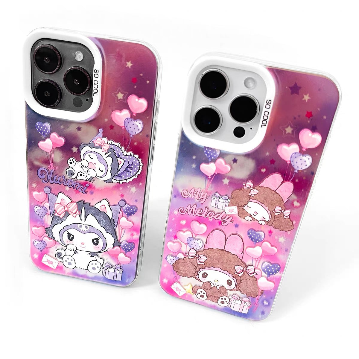 Japanese Cartoon Sanrio Cute Puppy Laser Case | My Melody Kuromi 2 Styles - iPhone Case 11 12 13 14 15 16 16e 17 17e 18 Pro Promax