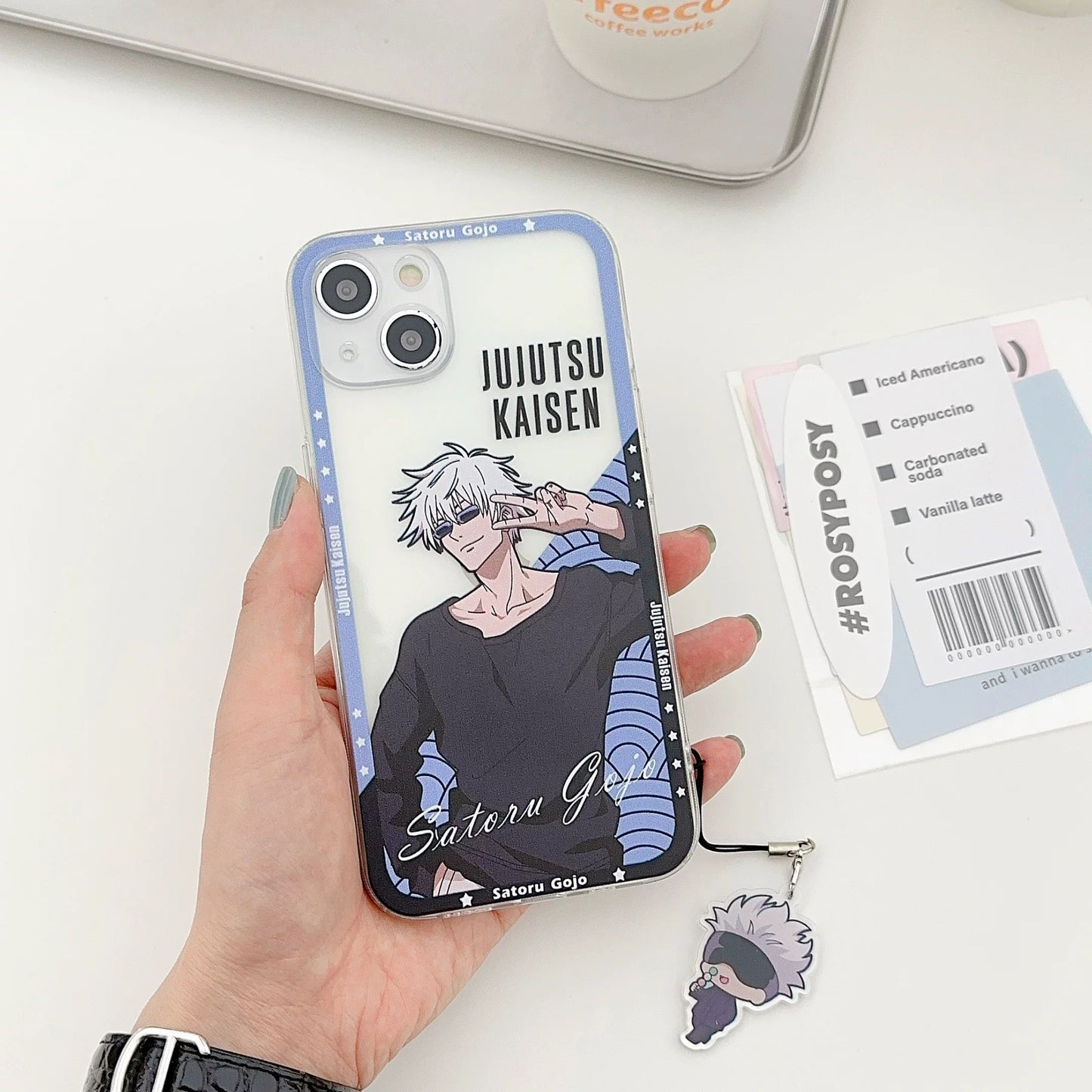 Japanese Anime Jujutsu Kaisen Clean Phone Case with Strap | Satoru Yuji Megumi Inumaki Toge - iPhone Case 7 8 PLUS SE2 XS XR X 11 12 13 14 15 16 Pro Promax 12mini 13mini KawaiiGiftLand