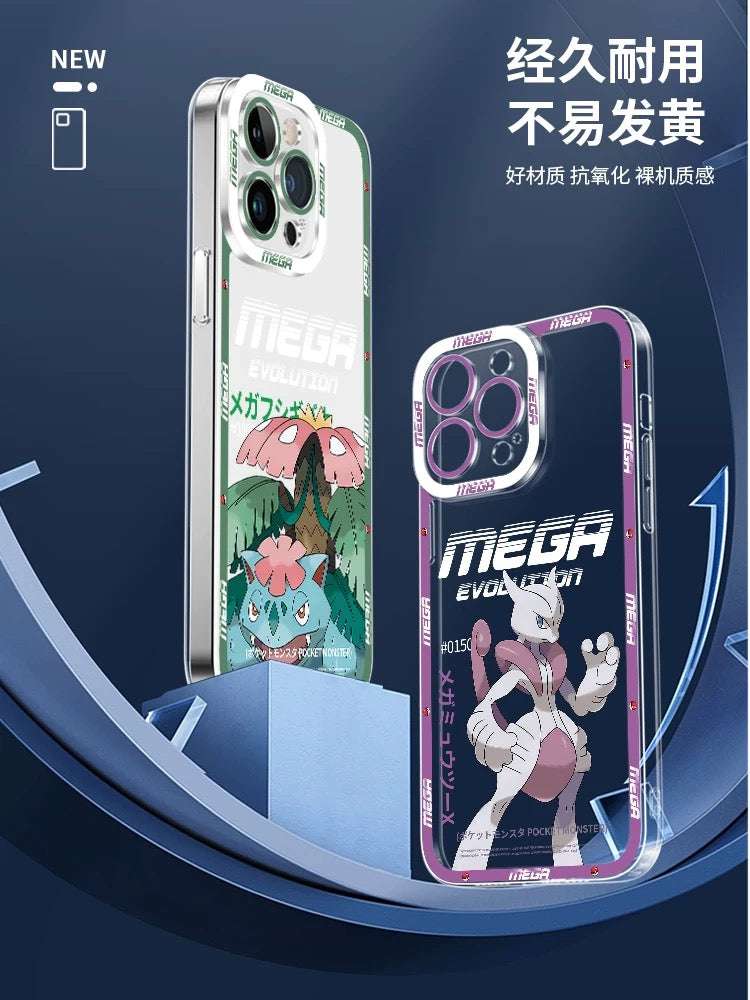 Japan Cartoon Pokemon Mega Evolution | Gardevoir - iPhone Case 6 7 8 PLUS SE2 XS XR X 11 12 13 14 15 16 16e Pro Promax 12mini 13mini