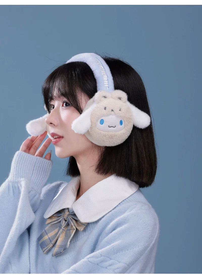 Sanrio Fluffy Earmuffs with Animals friends | My Melody Kuromi Cinnamoroll Pompompurin Pochacco - Headband and Hair Winter Accessory Outfits KawaiiGiftLand