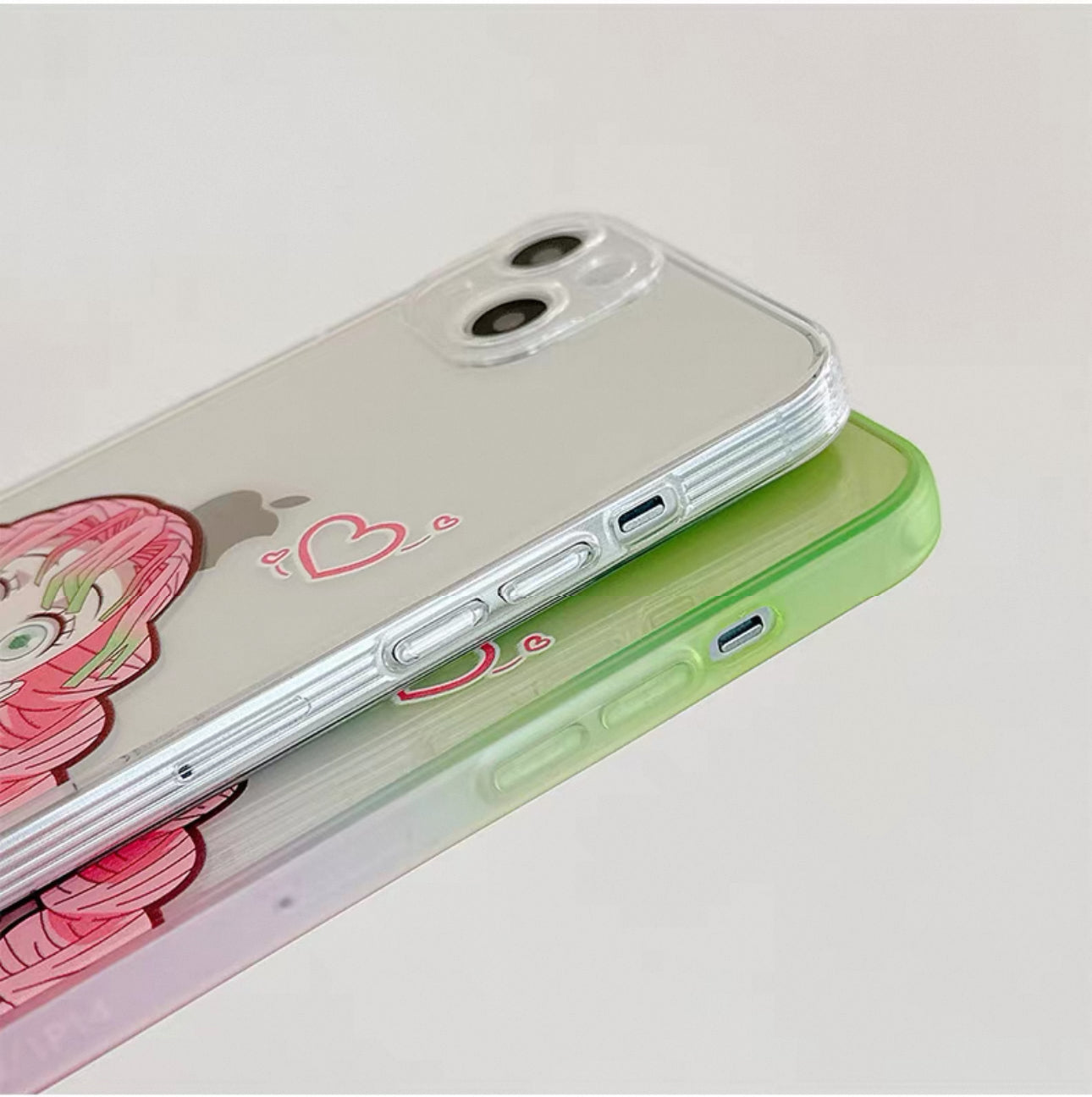 Japanese Anime Kimetsu no Yaiba Demon Slayer Colourful Clean Case | Kanroji Mitsuri Love Hashira with Heart - iPhone Case 7 8 PLUS SE2 XS XR X 11 12 13 14 Pro Promax 12mini 13mini KawaiiGiftLand