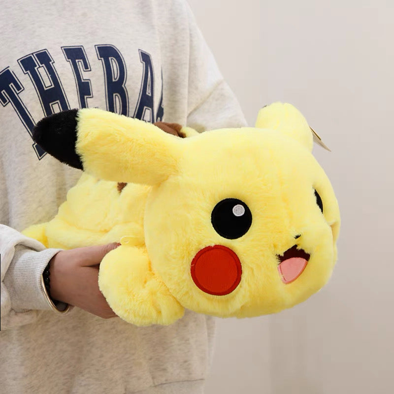 Japan Cartoon Pokemon | Pikachu Plush Doll With Furry Blanket - Mascot Plush Doll Kawaii Decoration KawaiiGiftLand