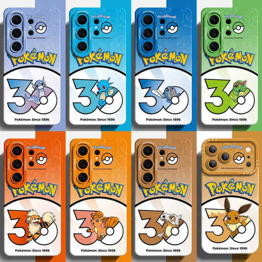 เคสซิลิโคนโปเกมอนการ์ตูนญี่ปุ่นโปเกมอน รุ่นครบรอบ 30 ปี ตอนที่ 2 | Dratini Horsea Poliwag Caterpie Growlithe Vulpix Cubone Eevee 8 สไตล์ - เคสโทรศัพท์ Samsung Galaxy S26 S25 S24 S23 FE Ultra Edge