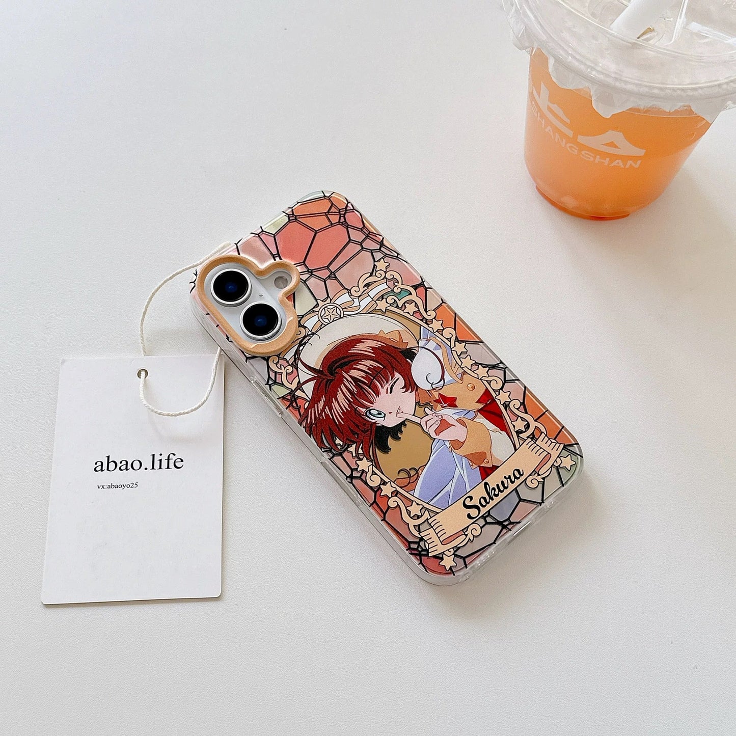 Japanese Cartoon CardCaptorSakura Layer Glass Window Version | Red Purple Yellow - iPhone Case 6 7 8 PLUS SE2 XS XR X 11 12 13 14 15 16 Pro Promax 12mini 13mini KawaiiGiftLand