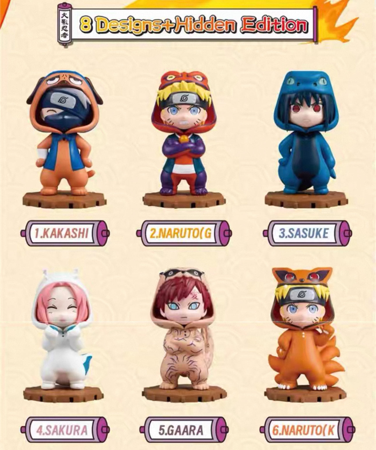 BN Figure X Naruto Ninja Part 1 Series Limited Edition | Naruto Shippuuden with Pajamas Naruto Sasuke Sakura Kakashi Gaara Hinata Itachi - Figure Collectable Toys Mystery Blind Box