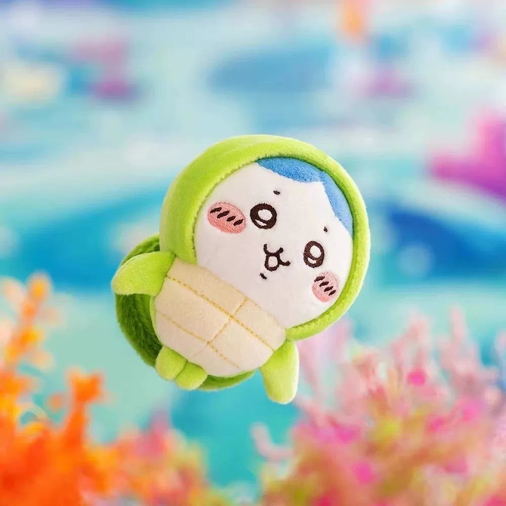Japan ChiiKawa Aquarium Limited Keychain | Sea Turtle Hachiware - Mini Plush Doll KawaiiGiftLand