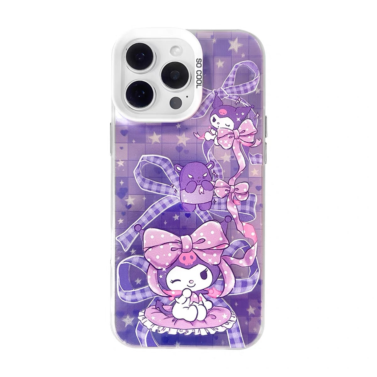 Japanese Cartoon Sanrio Colourful Ribbon Laser Case | Hello Kitty My Melody Kuromi Cinnamoroll Pompompurin Hangyodon 6 Styles - Phone Case Samsung Galaxy S26 S25 S24 S23 S22 S21 FE Ultra Edge