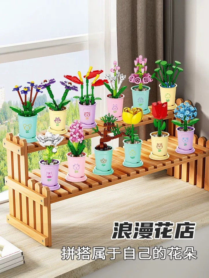 Mini Block Building Potted Plant | The Chinese Zodiac - Tiny Particle Assembly DIY Handmade Gift - KawaiiGiftLand