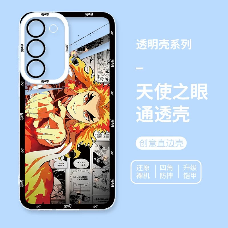 Japanese Anime Kimetsu no Yaiba Demon Slayer Horizontal Version | Kokushibou Tsugikuni Michikatsu Douma Gyoumei Sanemi Kanao Rengoku Uzui Nezuko - Phone Case Samsung Galaxy S26 S25 S24 S23 S22 S21 FE Ultra Edge