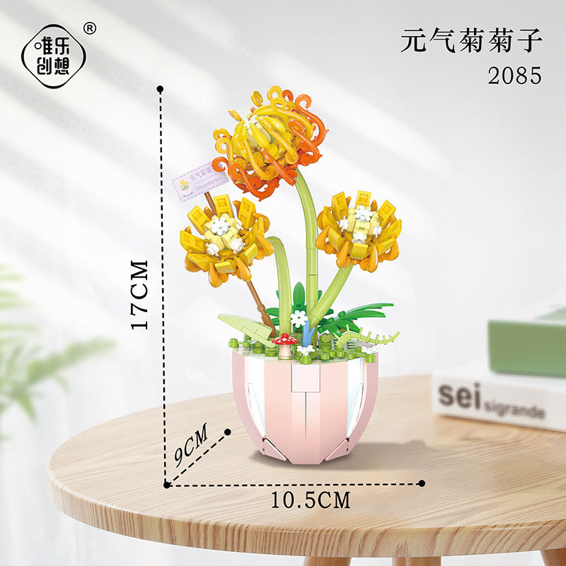 Mini Block Building Flower Dairy | Rose Jasmine Lilybell Daisy Cactus - Tiny Particle Assembly DIY Handmade Gift KawaiiGiftLand