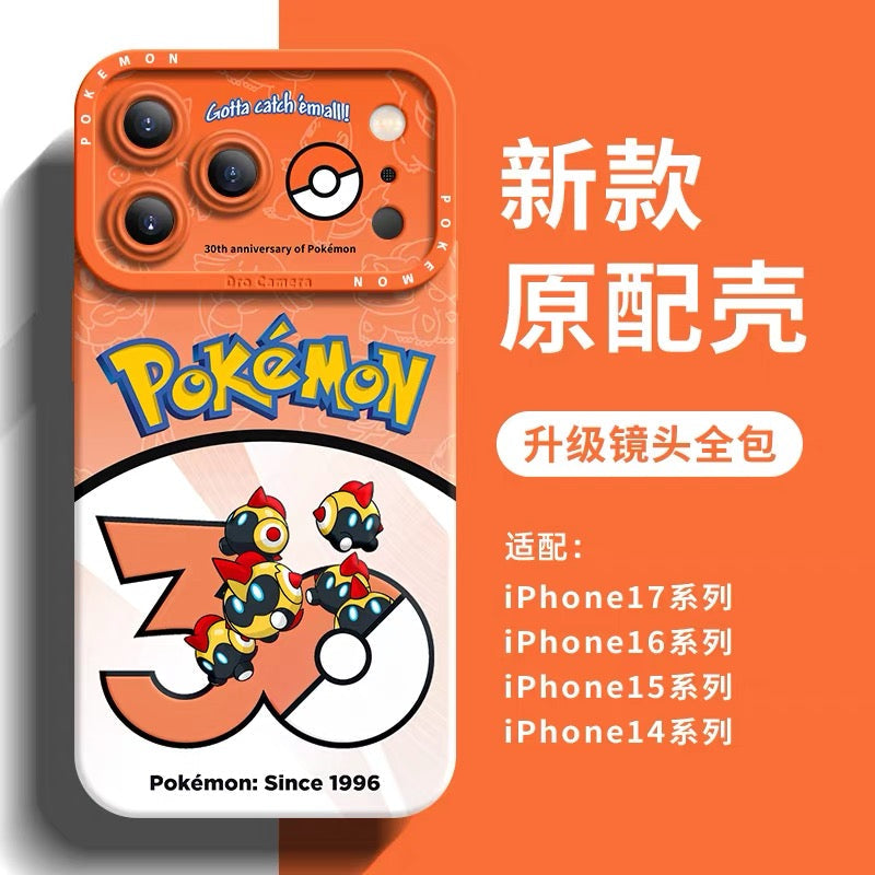 Japanese Cartoon Pokemon Silicone Case Pokemon 30 Anniversary Version Part30 | Morpeko Falinks Walking Wake Dracovish Slither Wing Gouging Fire Raging Bolt Iron Treads Iron Moth 9 Styles - Phone Case Samsung Galaxy S26 S25 S24 S23 FE Ultra Edge