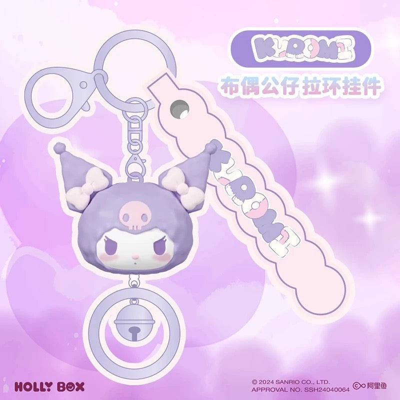 Sanrio Characters Plush Bear Series Keychain with Bell | Hello Kitty My Melody Kuromi Pompompurin Pochacco - Kawaii Item Cute Accessories KawaiiGiftLand