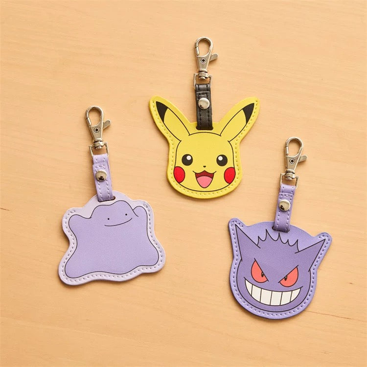 Japan Pokemon Leather Keychain | Pikachu Ditto Genger Key Holder - Kawaii Item Cute Accessories KawaiiGiftLand