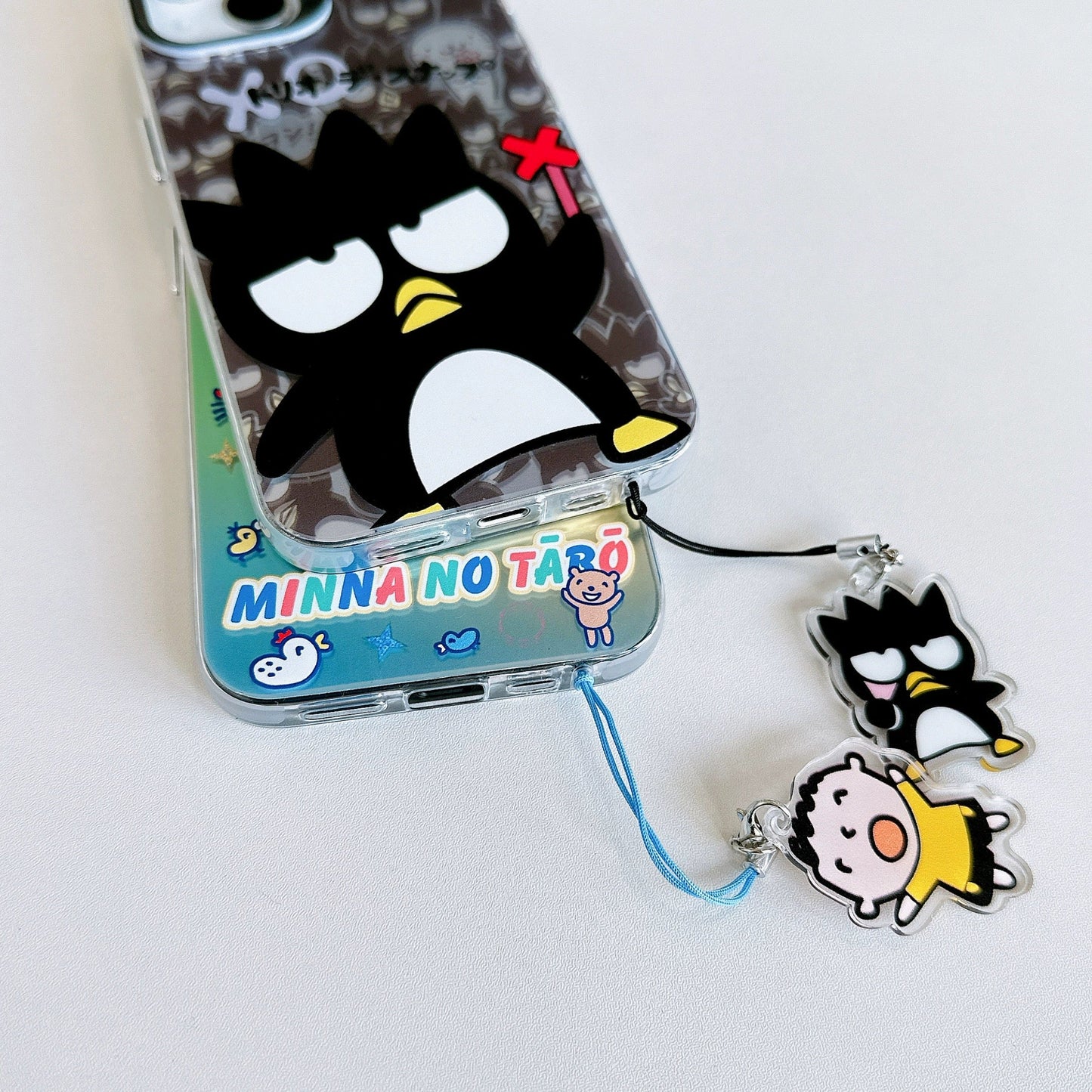 Japanese Cartoon iPhone Case with Strap | Laser Bad Badtz Maru Minna No Tabo - iPhone CasePhone Case  7 8 PLUS SE2 XS XR X 11 12 13 14 15 Pro Promax 12mini 13mini