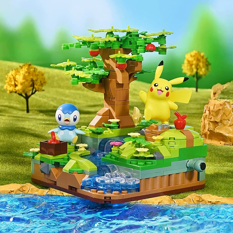 Pokemon Character Happy Memories Theme | Pikachu Piplup Sunflora Psyduck Slowpoke - Building Blocks Toy Collections KawaiiGiftLand