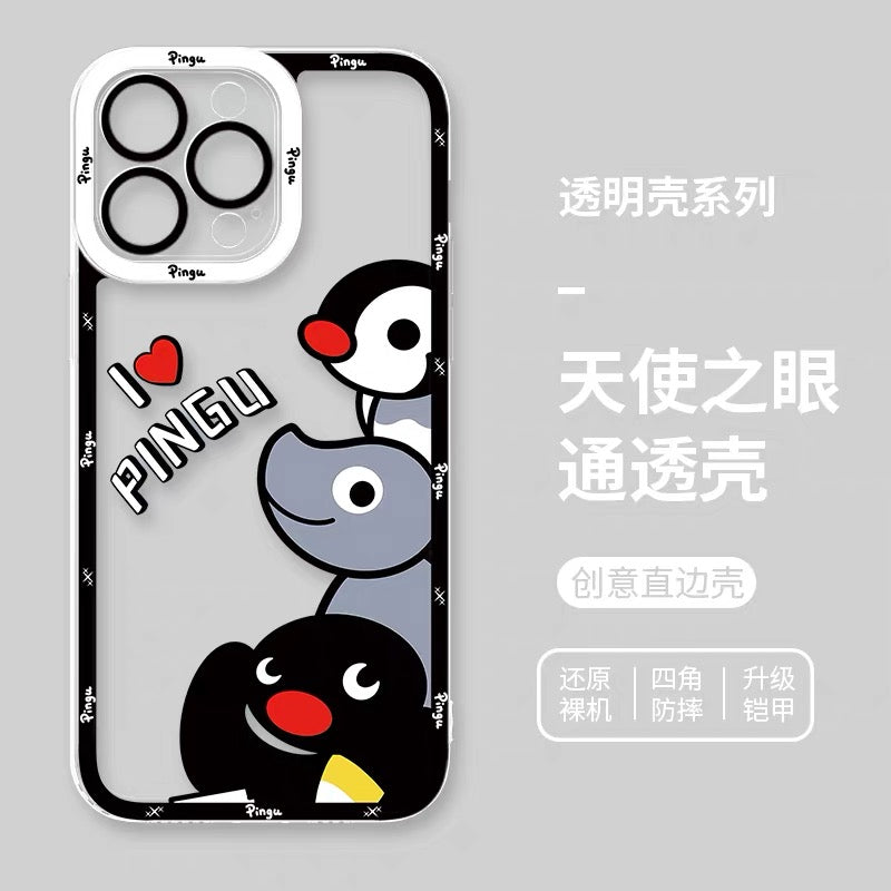 เคสไอโฟนลายการ์ตูนเพนกวินสุดน่ารัก Pingu & Friends 8 สไตล์ สำหรับ iPhone SE2 XS XR X 11 12 13 14 15 16 16e 17 17e Pro Promax 12mini 13mini