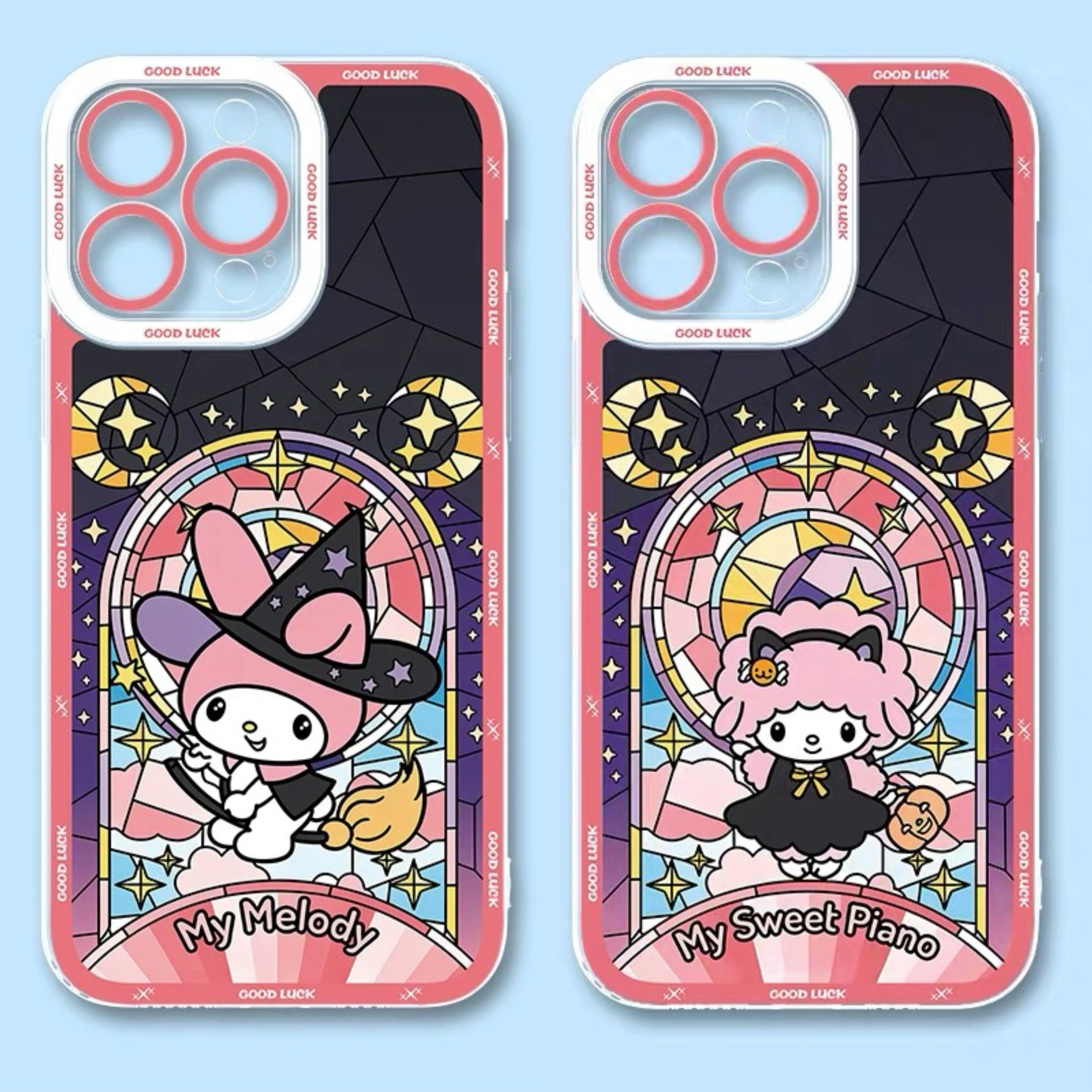 Japan Cartoon Halloween Glass Window Version | My Melody My Sweet Piano - iPhone Case PLUS SE2 XS XR X 11 12 13 14 15 16 16e 17 17e Pro Promax 12mini 13mini