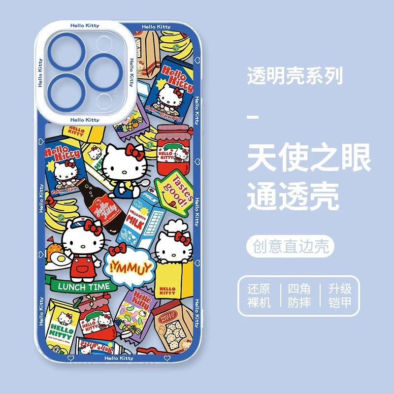 Japanese Cartoon Hello Kitty | Vintage Kitty Blue Version 5 Styles - iPhone Case PLUS SE2 XS XR X 11 12 13 14 15 16 16e 17 17e Pro Promax 12mini 13mini