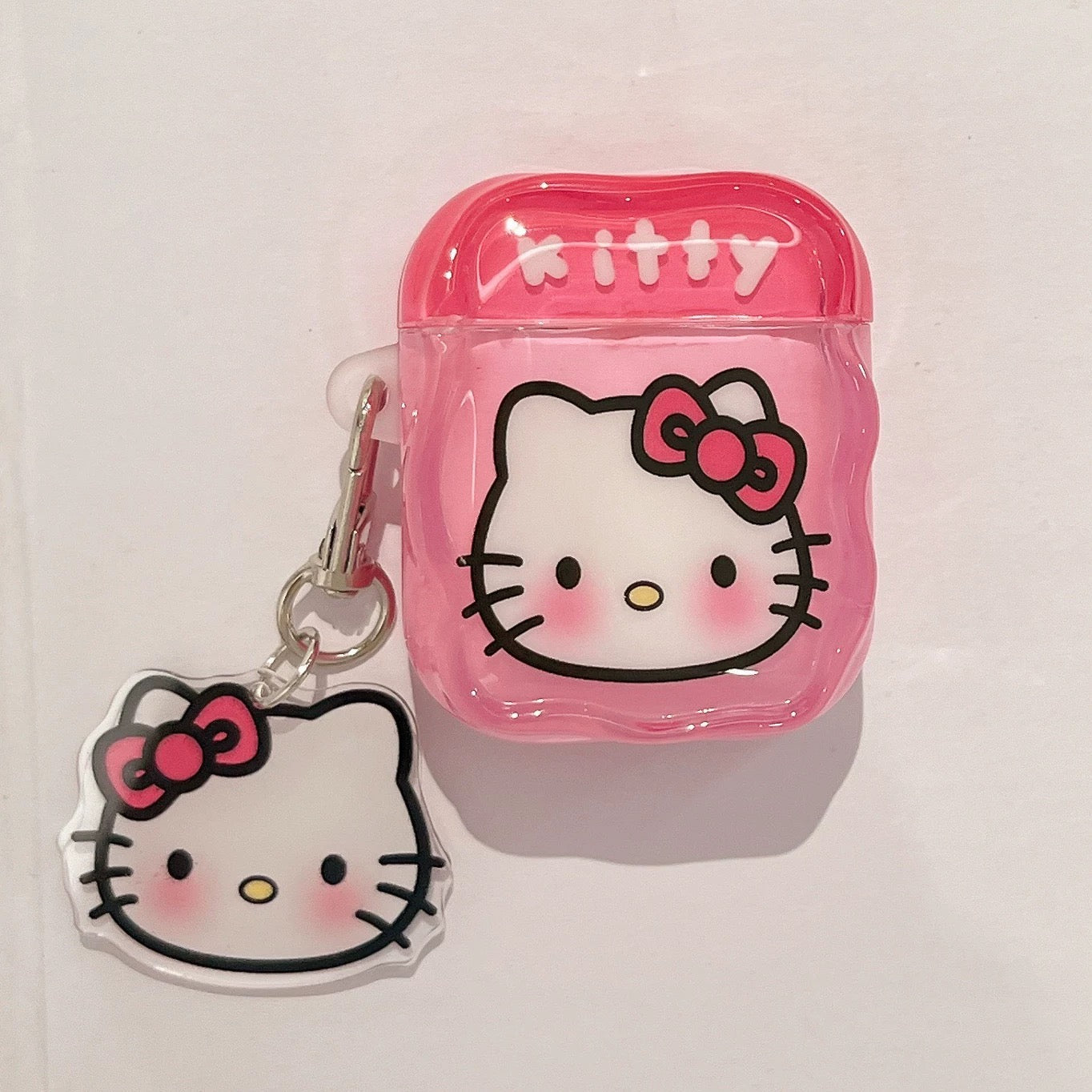 Japanese Cartoon Candy Colour Hello Kitty My Melody Kuromi Pompompurin Pochacco Red Pink Purple Yellow Blue with Keychain - AirPods AirPodsPro AirPods3 AirPods4 Case KawaiiGiftLand