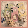 Japanese Cartoon Chiikawa | ChiiKawa Hachiware Usagi with Card Holder & Handle Strap - Phone Case Samsung Galaxy S25 S24 S23 S22 S21 FE Ultra Edge