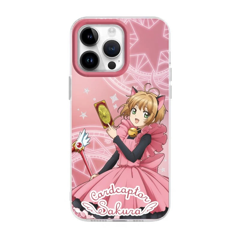 CardCaptorSakura Colourful Laser Case | Sakura & Syaoran Li - iPhone Case 7 8 PLUS SE2 XS XR X 11 12 13 14 15 16 Pro Promax 12mini 13mini KawaiiGiftLand