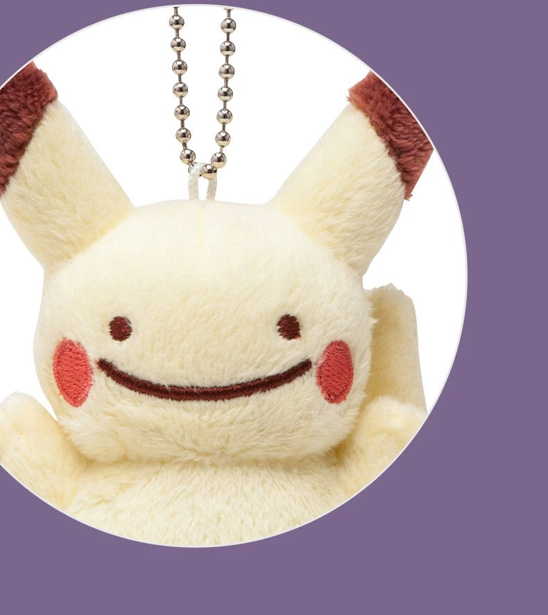 Japan Cartoon Pokemon Center Ditto Crossover | Pikachu Charmander Squirtle Bulbasaur Clefairy Pippi - Mascot Plush Doll Mini Plush Doll Keychain KawaiiGiftLand