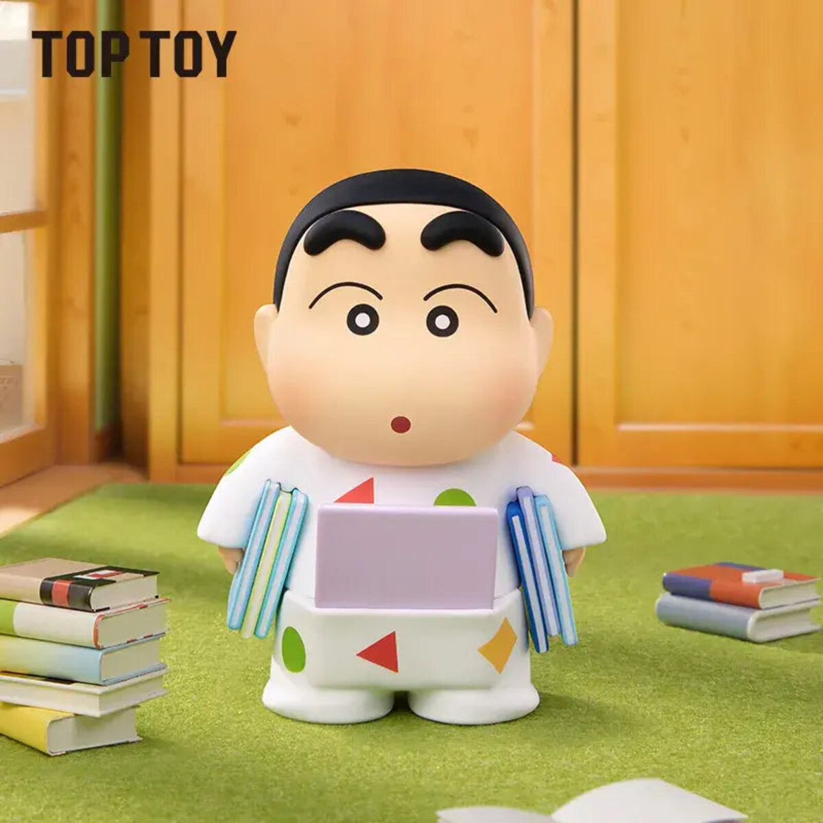 Crayon Shin-chan Retro Daily Life figure - pajama Shin-chan with TV remote