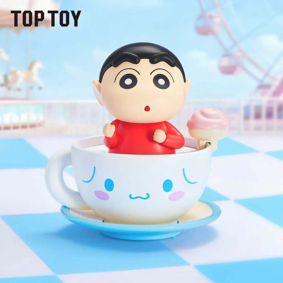 Shinchan Teacup movable figure from the TOPTOY Cinnamoroll x Crayon Shin-chan Wonderland Series