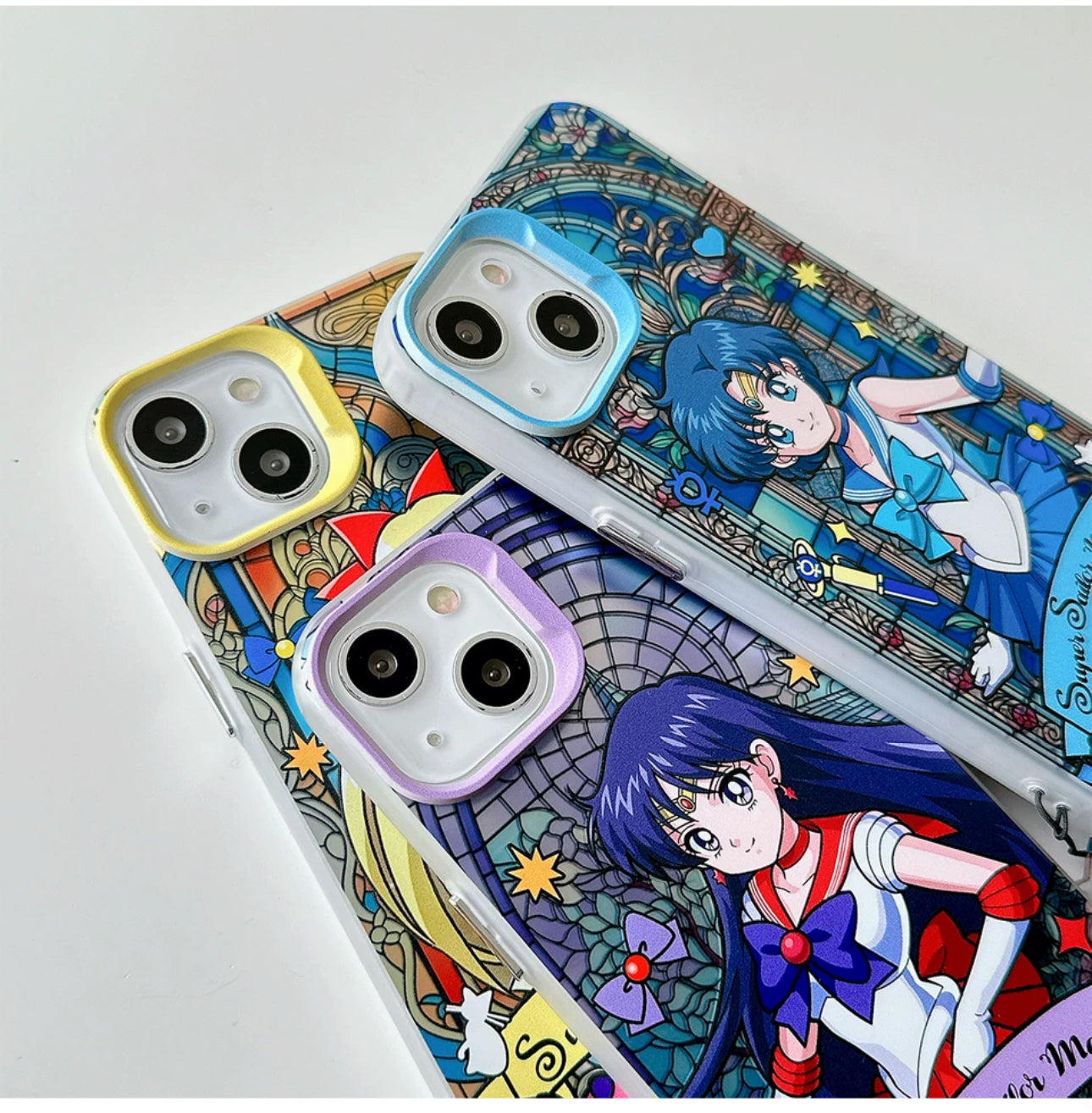 Japanese Cartoon Sailor Moon Phone Case with Strap | Laser Glass Window - iPhone Case PLUS SE2 XS XR X 11 12 13 14 15 16 Pro Promax 12mini 13mini KawaiiGiftLand