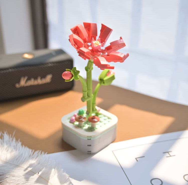 Mini Block Building Flower Series 1  | Daisy Pink Rose Sunflower - Tiny Particle Assembly DIY Handmade Gift KawaiiGiftLand