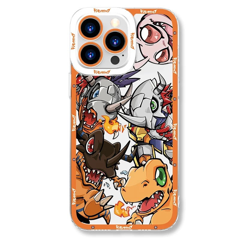 Anime Digimon Digital Monster Evolution Verison | Agumon - iPhone Case 6 7 8 PLUS SE2 XS XR X 11 12 13 14 15 16 16e Pro Promax 12mini 13mini 
