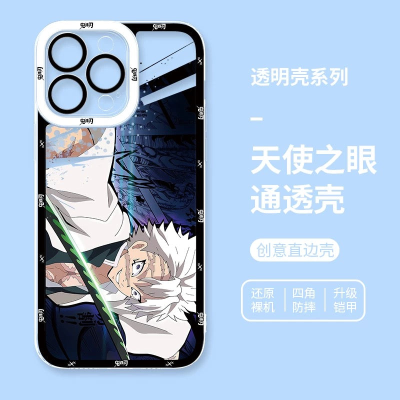 Japanese Anime Kimetsu no Yaiba Demon Slayer Horizontal Version | Kokushibou Tsugikuni Michikatsu Douma Gyoumei Sanemi Kanao Rengoku Uzui Nezuko - iPhone Case PLUS SE2 XS XR X 11 12 13 14 15 16 16e 17 17e Pro Promax 12mini 13mini