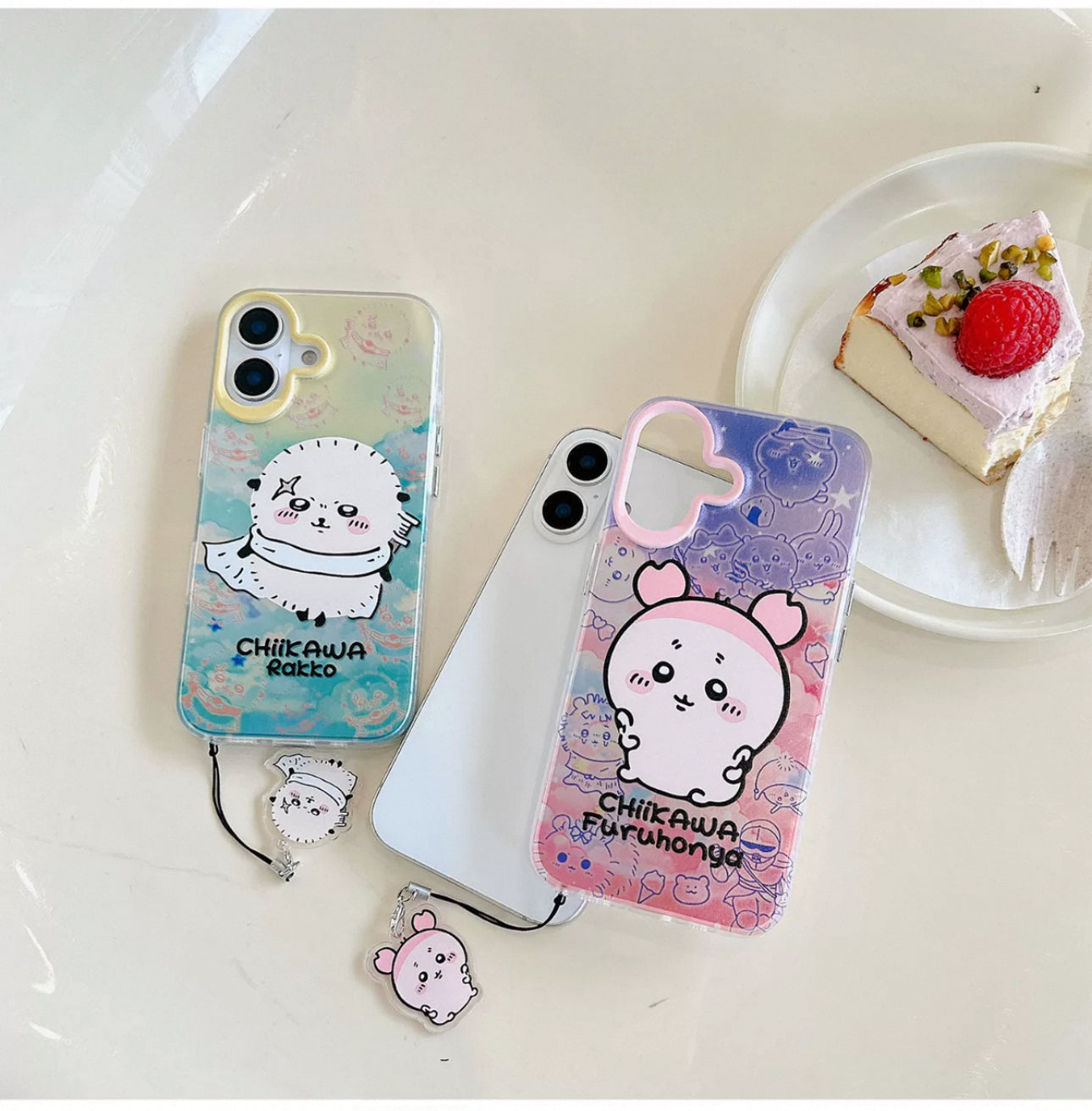 Japanese Cartoon iPhone Case with Strap | Laser Kurimanju Rakko Shisa Furuhonya - iPhone CasePhone Case 7 8 PLUS SE2 XS XR X 11 12 13 14 15 Pro Promax 12mini 13mini
