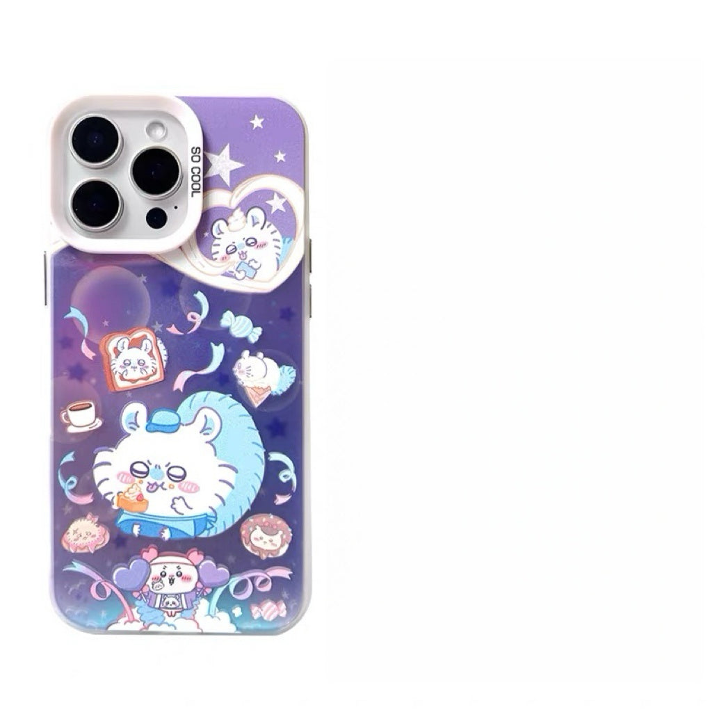 Japanese Cartoon ChiiKawa Cafe Waiter Laser Case | ChiiKawa Hachiware Usagi Momonga - iPhone Case 11 12 13 14 15 16 16e 17 17e 18 Pro Promax