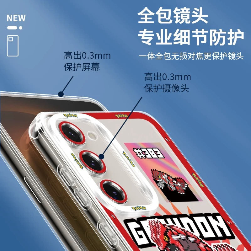 Japan Cartoon Pokemon Game Pixel Version | Ho-Oh Lugia Groudon Kyogre Entei Suicune Raikou Yveltal - Phone Case Samsung Galaxy S26 S25 S24 S23 S22 S21 FE Ultra Edge