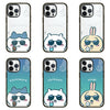 Japanese Cartoon ChiiKawa Clear with Transparent Black Frame Phone Case | ChiiKawa Hachiware Usagi Wear Sunglass and Eating Ice Cream Blue - iPhone Case 12 13 14 15 16 17 Pro Promax