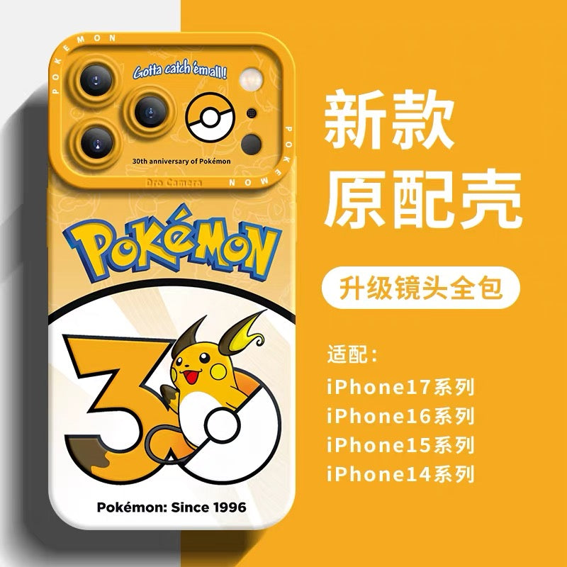 日本製漫画ポケモンシリコンケース ポケモン30周年バージョンパート3 | フシギバナ ヒトカゲ カメックス ライチュウ ニョロボン オコリザル ウインディ ニドキング 8スタイル - iPhoneケース PLUS SE2 XS XR X 11 12 13 14 15 16 16e 17 17e Pro Promax 12mini 13mini
