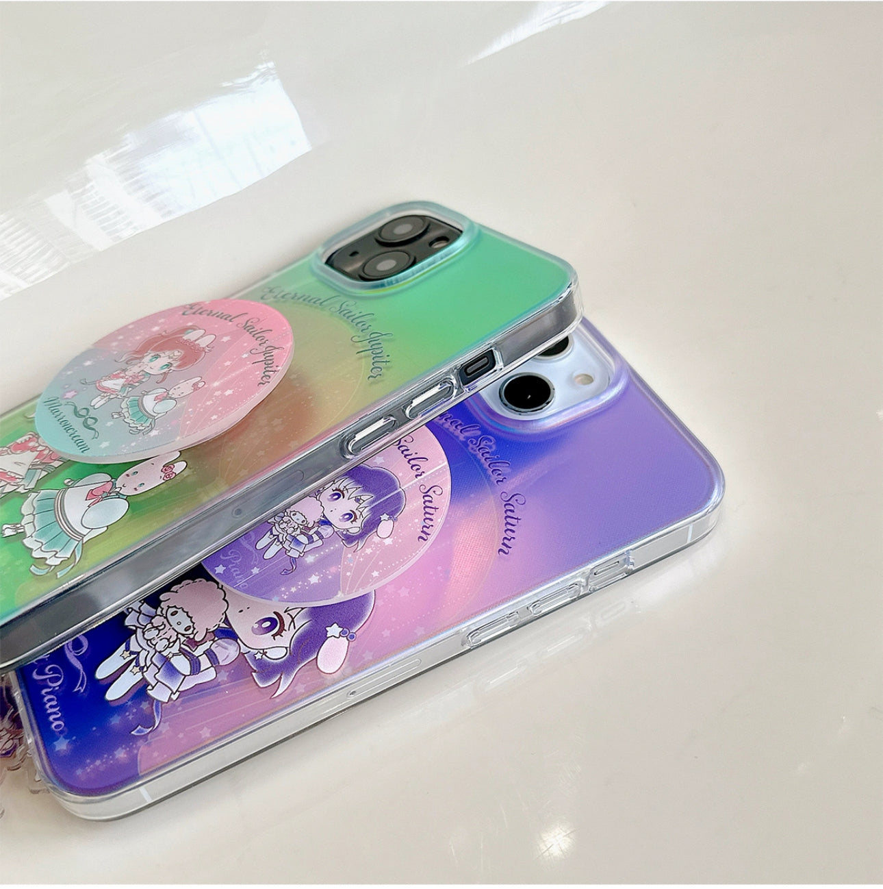 Japanese Cartoon Phone Stand | Laser Sailor Girl X My Melody Piano Marron Cream